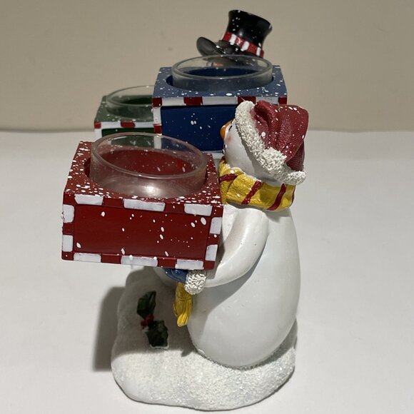 YANKEE CANDLE Multi Snowmen Tea Light Holiday Christmas Joy Love Hope Retired - Picture 6 of 11